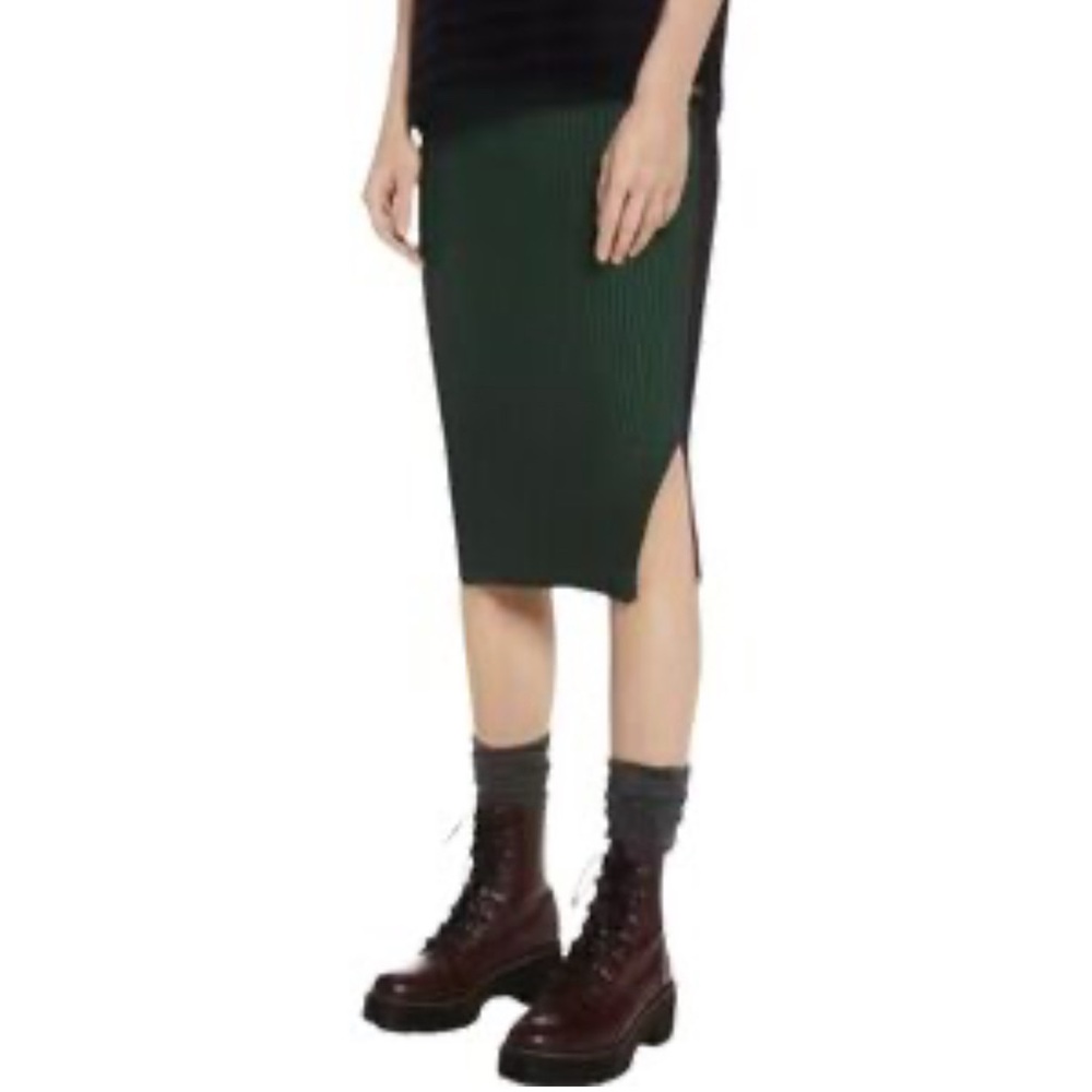 Scotch & Soda Maison Scotch Green Pleated Midi Skirt Size S